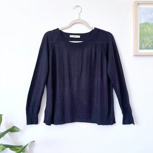 Zara Lightweight Navy Blue Loose Sweater Basics